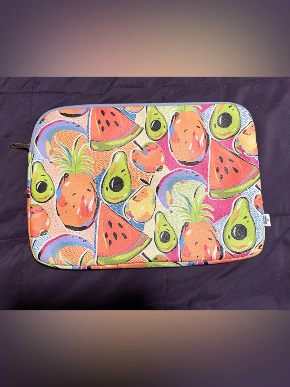 Bright Tropical Fruit Laptop Case - Watermelon & Avocado Print